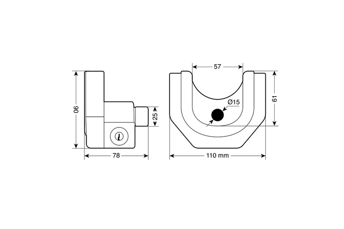 Kulebeskyttelse for tilhengerfeste LAMP 65404 universallås