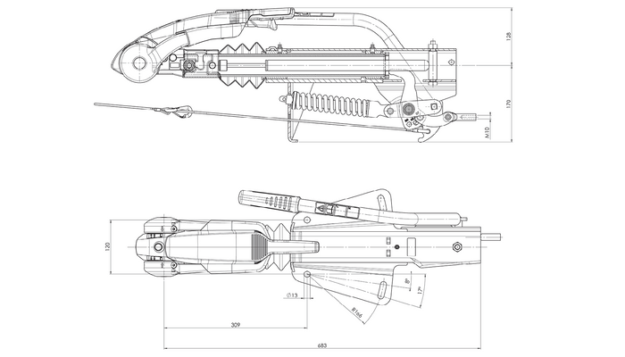 AL-KO 251S påløpsanordning med AKS3004 tilhengerfeste for en 2700 kg tilhenger med trekkstang av V-type
