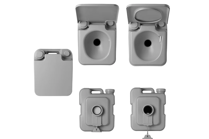ProPlus 370415CR Bærbart campingtoalett grått 10L/10L