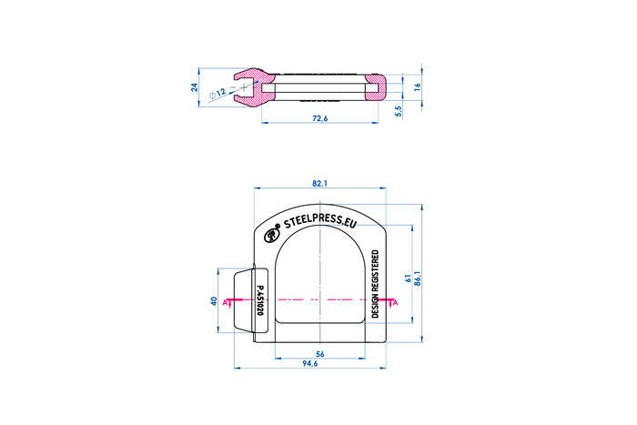 Sikkerhetsdeksel for STEELPRESS 5,5 mm kulekobling med plass til plugg