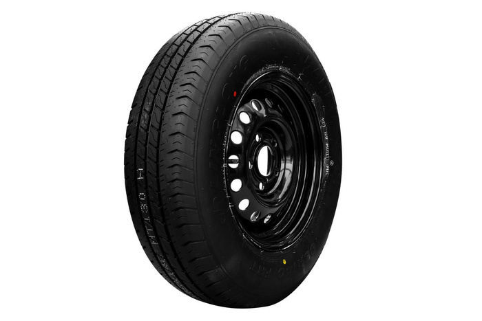 Forsterket hjul for tilhenger LINGLONG DEKK 185/80 R14C 104/102N UNITRAILER FELG svart 5,5Jx14&quot;H2 5x112 ET:30