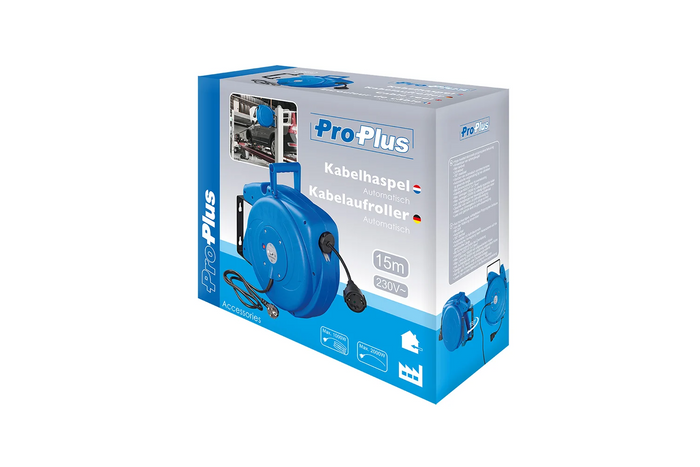 ProPlus 580786 automatisk tilbakespolingskabel, 15 m kabel