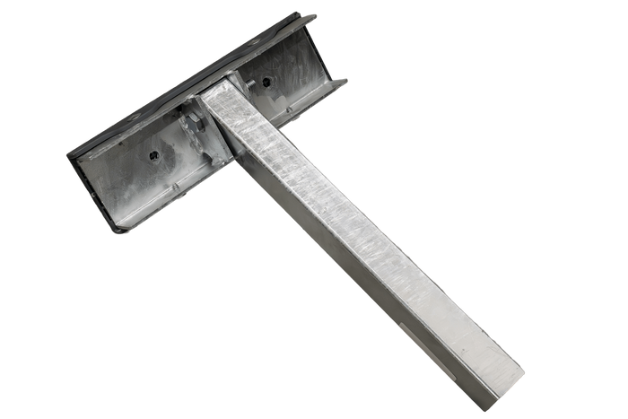 UTLØPSUNITILHENGER flat sidestøtte, lengde 30 cm, høyde 40 cm, for båthenger, GRÅ