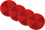 Runde selvklebende røde reflekser DOBPLAST 60 mm, sett med 4 reflekser