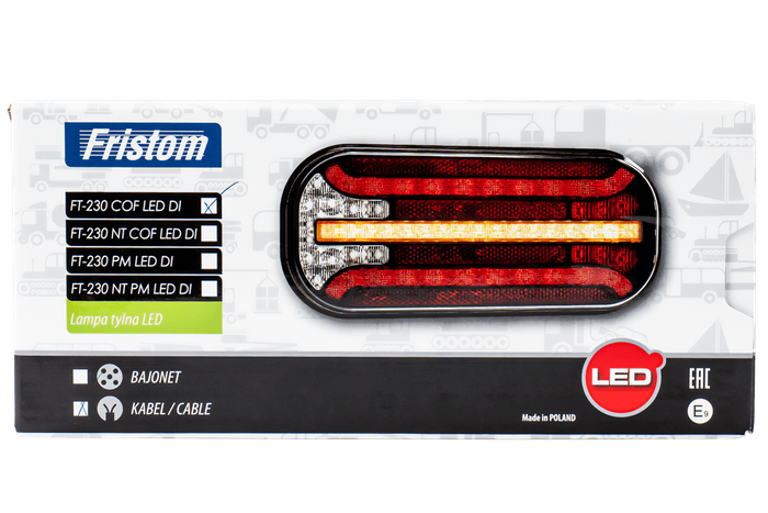 Baklys FRISTOM FT-230 LED 6 funksjoner universal