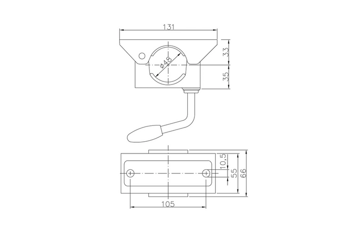 Fast støtte med klemme WINTERHOFF RSR48-700+KLE48 150kg 48mm 700mm