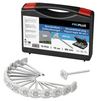 Sett med teltplugger ProPlus 361736V02 metallplugger i en eske 15 stk.