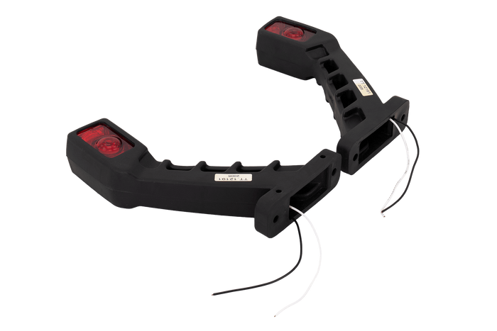 Sett med to TT TECHNOLOGY TT.12191 LED-markeringslamper, venstre + høyre, på en gummiarm