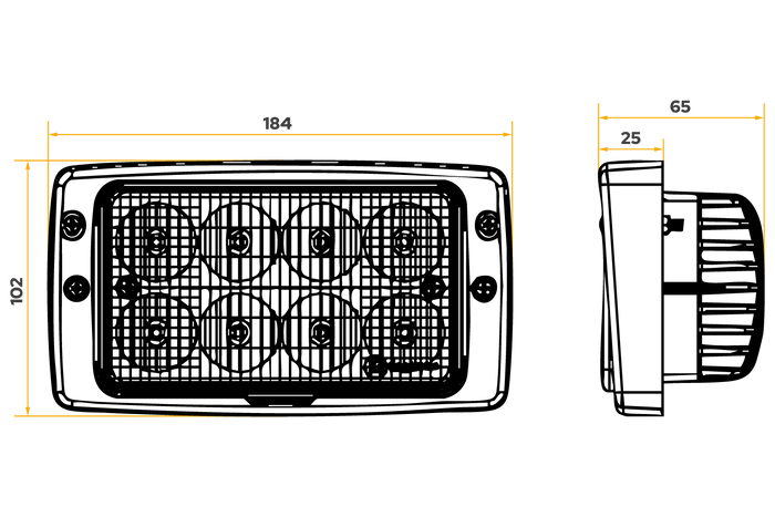 LED-arbeidslampereflektor TT Technology TT.13341-FT 8xLED 3200lm for Fendt