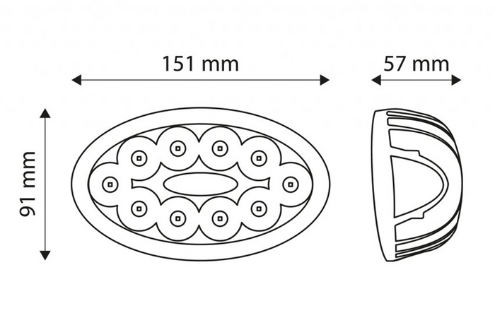 LED-arbeidslampereflektor TT TECHNOLOGY TT.13230 10xLED 30W 2400lm