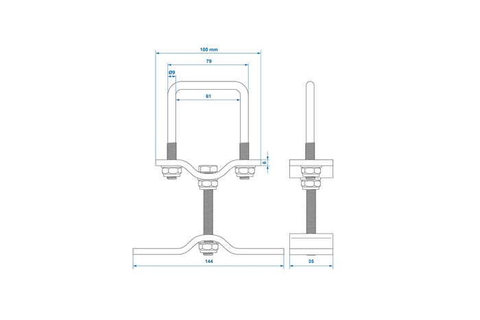 ProPlus tilhenger reservehjulsfeste for 60x60mm profil