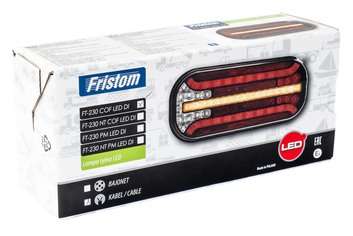 Baklys FRISTOM FT-230 LED 6 funksjoner universal