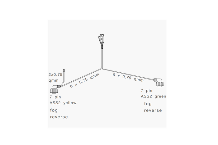 ASPÖCK elektrisk installasjonskabel for tilhenger 5,5m 13-pins bajonettplugg 2x 7-pins ASS2