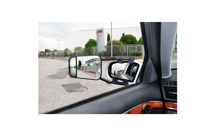 Universelt tilhengerspeil LAMP med flatt og konvekst linse