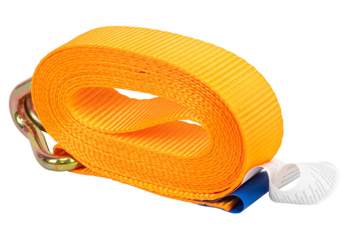 Sett med fire KAMAR 3m/25mm/0.8t oransje transportbelter med strammer