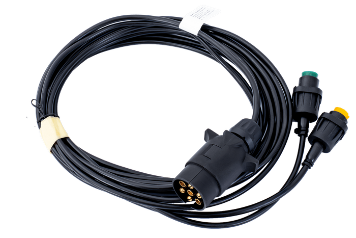 MANTES elektrisk installasjon, tilhengerledningsnett 4m, 7PIN-plugg, 2x5PIN-bajonetter
