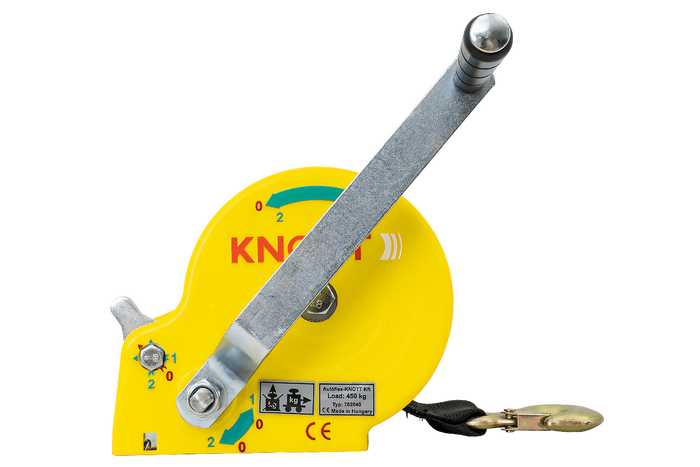 450 KG vinsj med KNOTT belte, gult kapsel