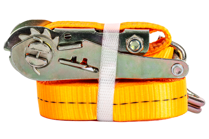 Sett med fire UNITRAILER 2m/50mm/5t oransje transportbelter med strammer