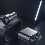 BASEUS høyeffektiv billader 2x USB + 2x sigarettenneruttak 80W