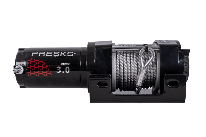 Elektrisk vinsj for tilhenger PRESKO T-REX 3.0 12V 1360kg med 11m stålkabel