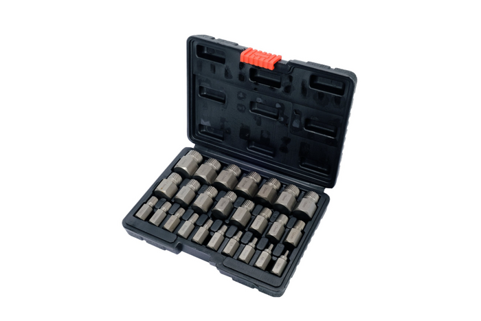 Skrueuttrekkere for skadede innvendige skruer YATO YT-06034 3-23mm 25 stk.