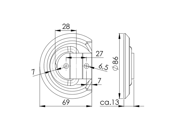 WINTERHOFF ZBF 60-1 gulvholder, tilhengerlastfeste