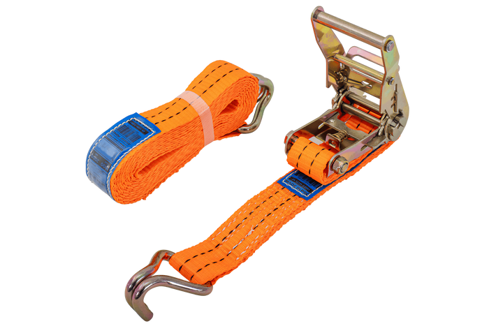 Sett med fire UNITRAILER 4m/35mm/2t oransje transportbelter med strammer