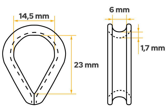 DROMET KU.5 tau-fingerbøsse, stålvinge, 5 mm