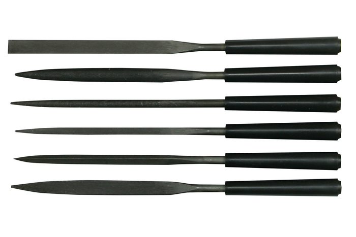 Sett med seks STANLEY 0-22-500 nålefiler, lengde 160 mm