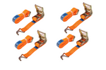 Sett med fire UNITRAILER 4m/35mm/2t oransje transportbelter med strammer