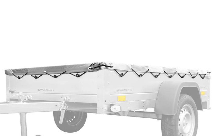 GRÅ FLAT DEKSEL TIL Garden Trailer 201 KIPP