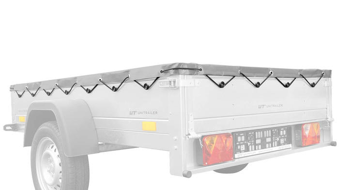 GRÅ FLAT DEKSEL TIL Garden Trailer 201 KIPP