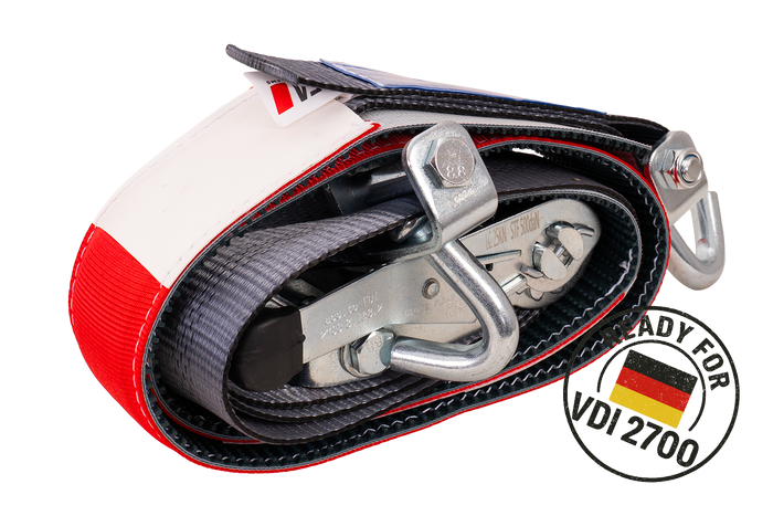 HEFFA CARLINE 130 bergingsbil transportbelte hjulsikringsbelte 2,8m/50mm/5t VDI 2700