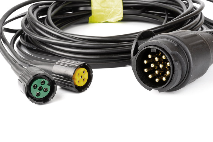 MANTES elektrisk installasjon, tilhenger trekkvogn sele, 5,5 m, 13 PIN støpsel, 2x 5 PIN bajonetter