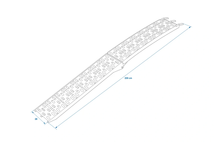 ProPlus 390096 sammenleggbare ramper aluminiumsramper for tilhengere 220 cm 680 kg sett med 2