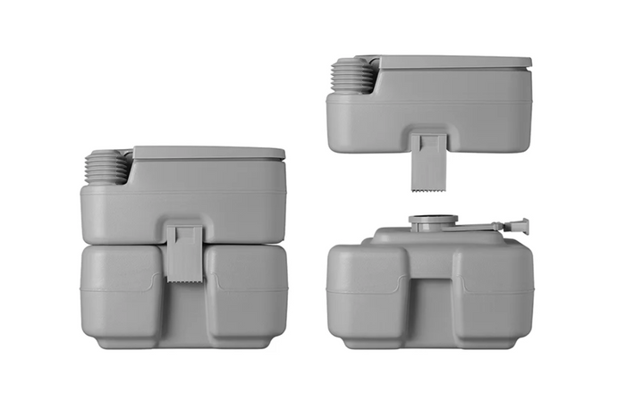 ProPlus 370415V01CR Bærbart campingtoalett grått 10L/20L