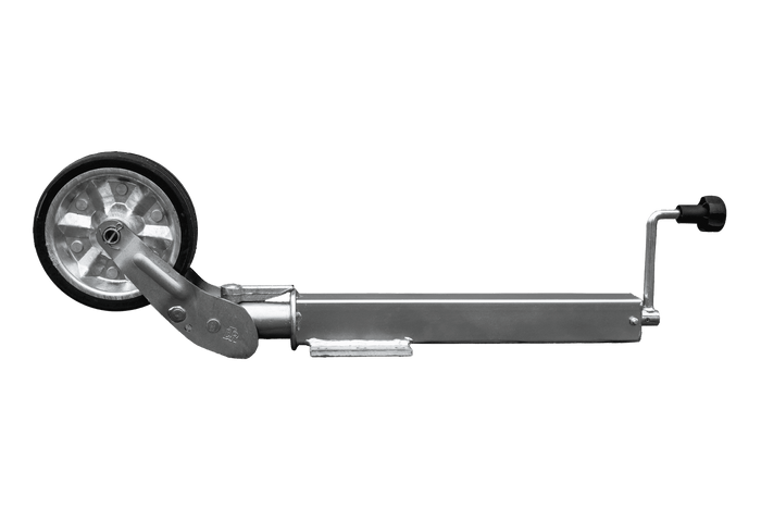UNITRAILER automatisk støttehjul med håndtak 400 kg 60 mm 470-785 mm