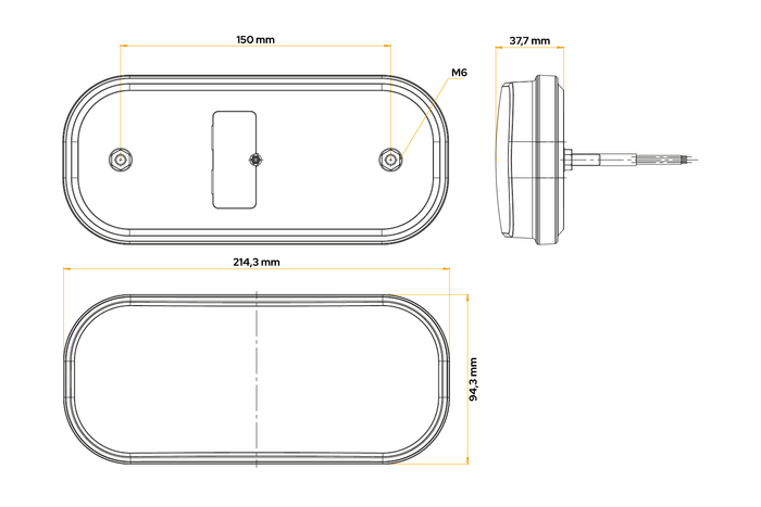 Baklys FRISTOM FT-230 LED 6 funksjoner universal
