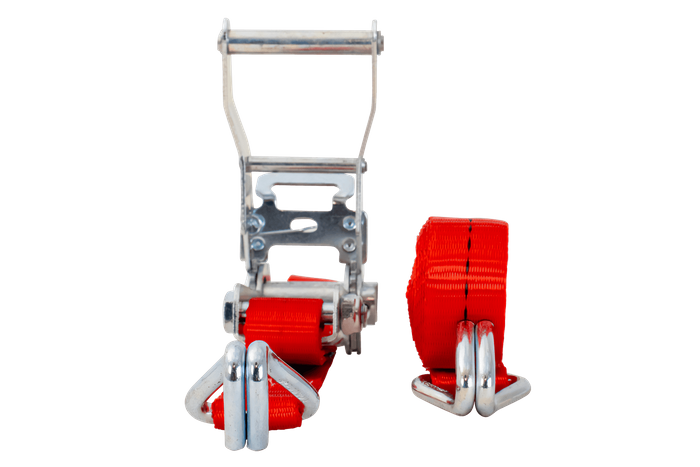 Sett med fire UNITRAILER transportbelter med strammer 4m/25mm/1t rød