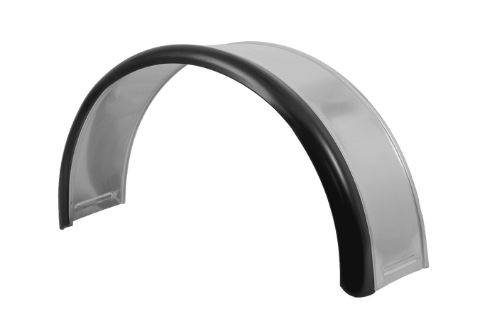 Tilhengerskjerm 13-15" DOMAR DK7110 hjulbue 820/240mm metall med gummikant
