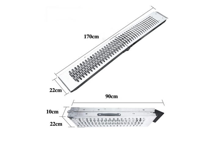 UNITRAILER ALR004 sammenleggbar rampe stålrampe for tilhenger 170 cm 227 kg