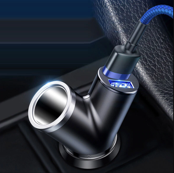 BASEUS Y Type 2xUSB Billader, Sigarettenneruttak 40W