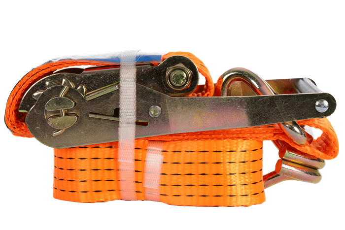 Sett med fire UNITRAILER 3m/50mm/5t oransje transportbelter med strammer