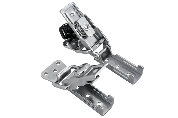 Sett med sidekroker med WINTERHOFF BVS 60-1 + BVSG 60-A festemidler, komplett tilhengersidelås med nøkkel