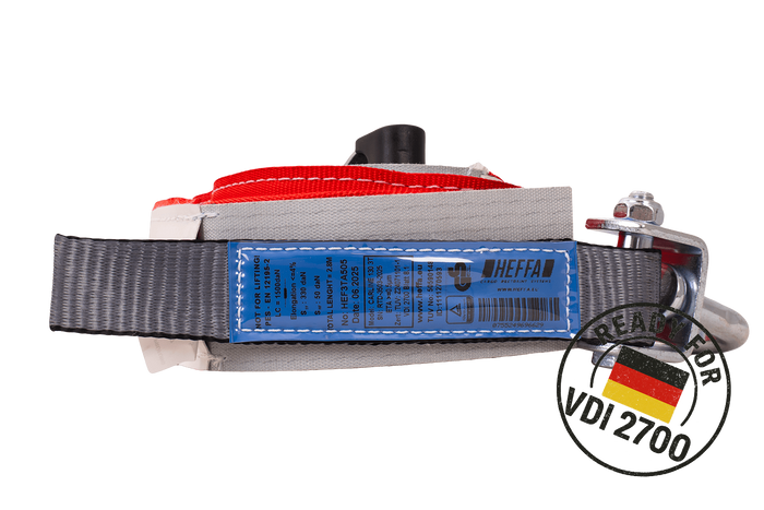 HEFFA CARLINE 130 bergingsbil transportbelte hjulsikringsbelte 2,8m/35mm/3t VDI 2700