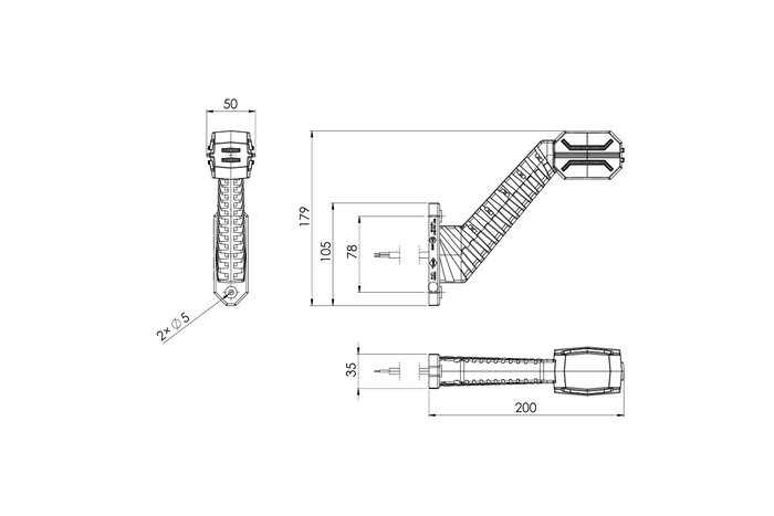 HORPOL DRAGON LD 2995 LED høyre markeringslykt