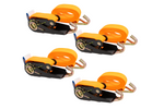Sett med fire KAMAR 3m/25mm/0.8t oransje transportbelter med strammer