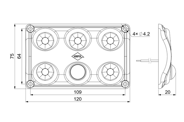 HORPOL LWD2156/CZ LED 900 lm svart innvendig billampe med bevegelsessensor
