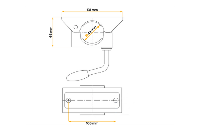 Klemme for UNITRAILER støttehjul 48 mm