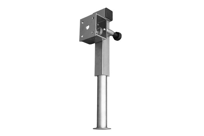 UNITRAILER D-110.000.049 uttrekkbar sveivstøtte for 1300 kg flatbed-tilhenger 410-645 mm